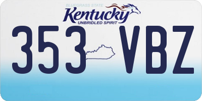 KY license plate 353VBZ