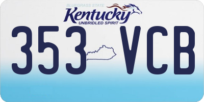 KY license plate 353VCB