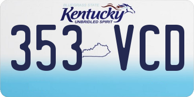 KY license plate 353VCD