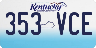 KY license plate 353VCE