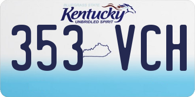 KY license plate 353VCH