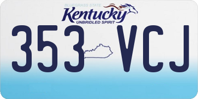 KY license plate 353VCJ