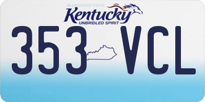 KY license plate 353VCL