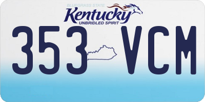KY license plate 353VCM