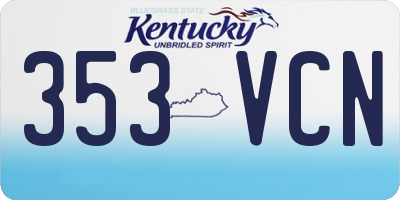 KY license plate 353VCN