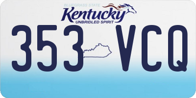 KY license plate 353VCQ