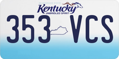 KY license plate 353VCS