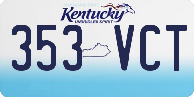 KY license plate 353VCT