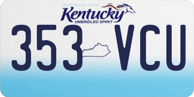 KY license plate 353VCU