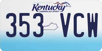 KY license plate 353VCW