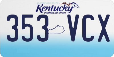 KY license plate 353VCX