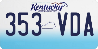 KY license plate 353VDA