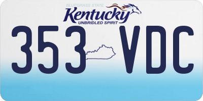 KY license plate 353VDC