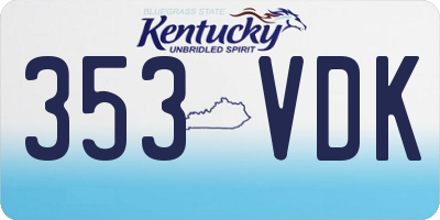 KY license plate 353VDK