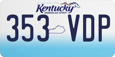 KY license plate 353VDP