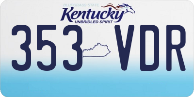 KY license plate 353VDR