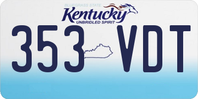 KY license plate 353VDT