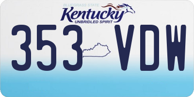 KY license plate 353VDW