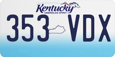 KY license plate 353VDX