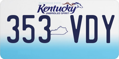 KY license plate 353VDY