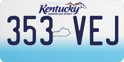 KY license plate 353VEJ
