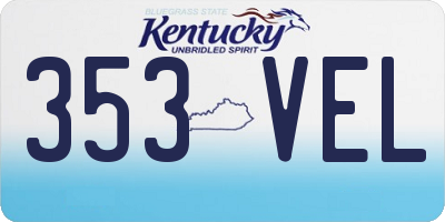 KY license plate 353VEL