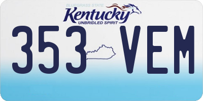 KY license plate 353VEM