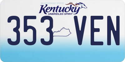 KY license plate 353VEN