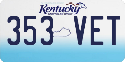 KY license plate 353VET