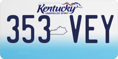 KY license plate 353VEY