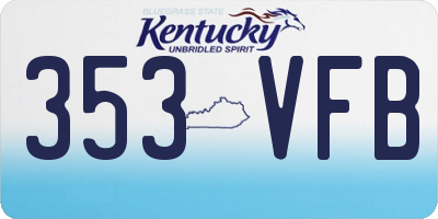 KY license plate 353VFB