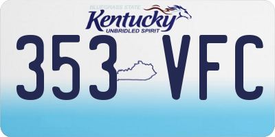 KY license plate 353VFC