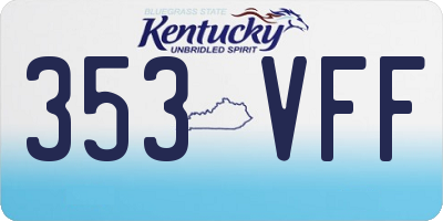 KY license plate 353VFF