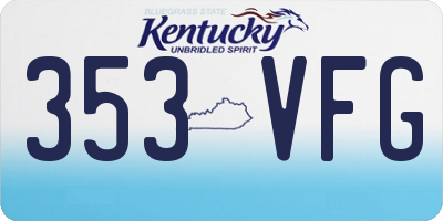 KY license plate 353VFG