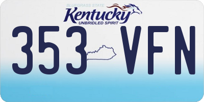 KY license plate 353VFN