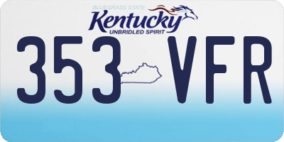 KY license plate 353VFR