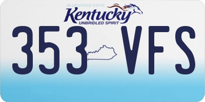 KY license plate 353VFS