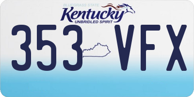 KY license plate 353VFX