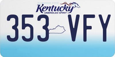 KY license plate 353VFY