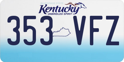 KY license plate 353VFZ