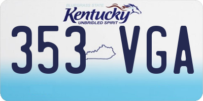 KY license plate 353VGA
