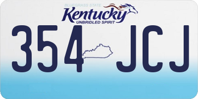 KY license plate 354JCJ