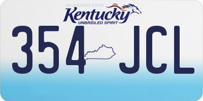 KY license plate 354JCL
