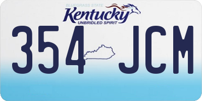 KY license plate 354JCM