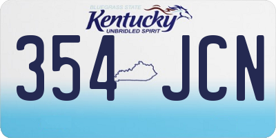 KY license plate 354JCN