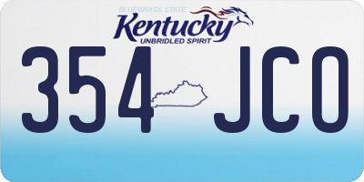 KY license plate 354JCO