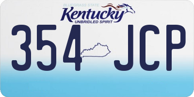 KY license plate 354JCP