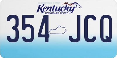 KY license plate 354JCQ