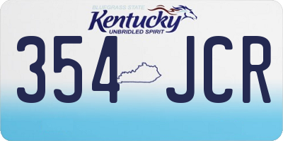 KY license plate 354JCR