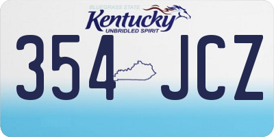 KY license plate 354JCZ